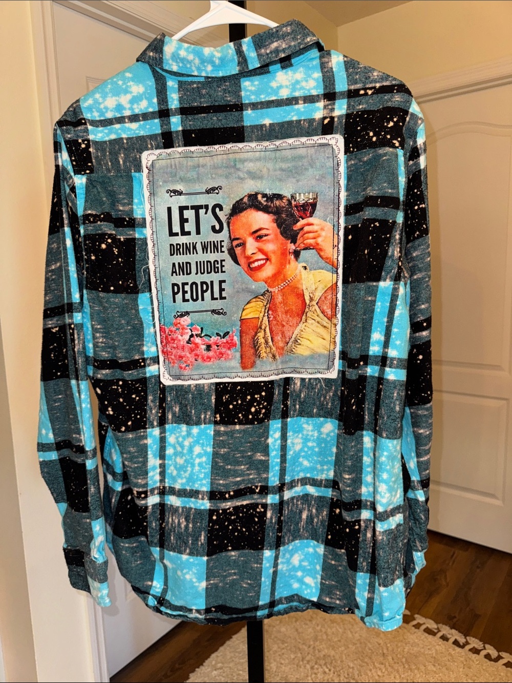 Angry Minnow “Lets Drink Wine” Flannel Shirt  - Size L